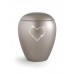 Ceramic Cremation Ashes Keepsake Urn – Swarovski Heart (Silver)